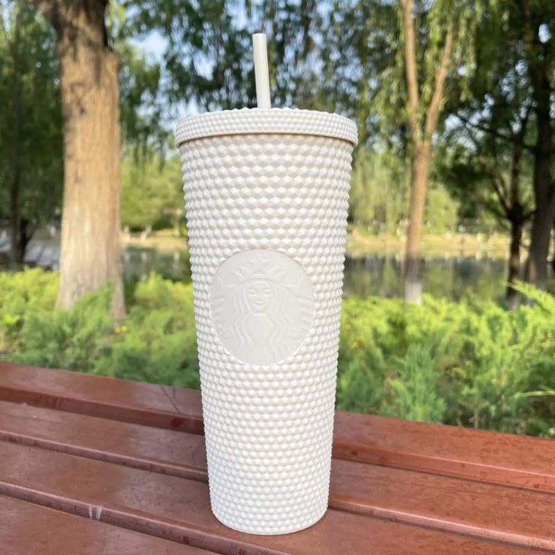 Ly Starbucks Matte White Studded China 24oz 710ml