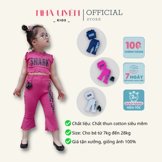 [⚡HÀNG THIẾT KẾ⚡] Đồ Bộ Bé Gái Áo Croptop Quần Lửng Ống Loe Cách Điệu Đủ Size Cho Bé Từ 1 Tuổi Đến 8 Tuổi Minmi Baby Kid