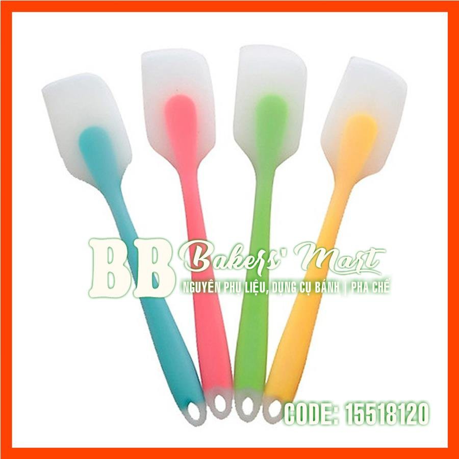 Spatula phới dẹt vét trộn bột silicone đúc liền LÕI MÀU NHỎ - 20.5cm (GIAO MÀU SẮC NGẪU NHIÊN)