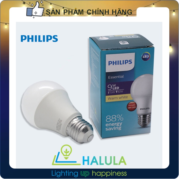 Bóng đèn LED tròn Philips LED bulb Essential 9W ánh sáng Vàng/Trắng