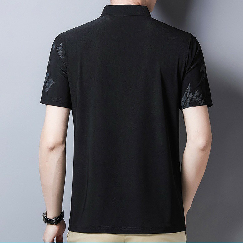 [HOT TREN 2021] Áo Polo Nam Họa Tiết Lông Vũ - Không Nhăn - Đen | BigBuy360 - bigbuy360.vn