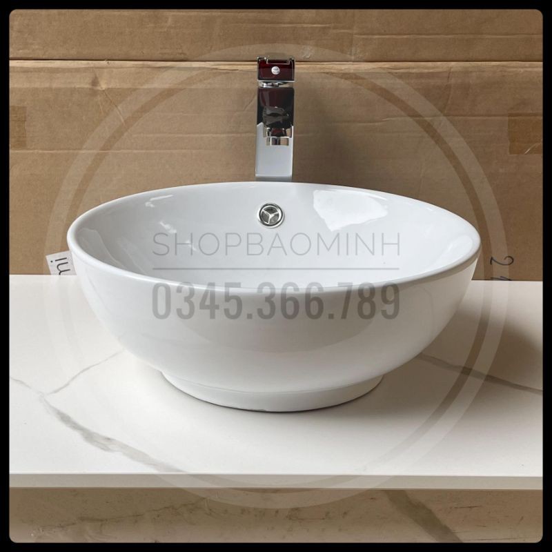 Chậu rửa mặt - Lavabo bát đặt bàn size nhỏ (KT 37x14cm)