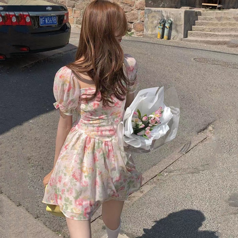 Đầm Ngắn In Họa Tiết Tranh Sơn Dầu Phong Cách Mới Thời Trang Mùa Hè Dành Cho Nữ 2022