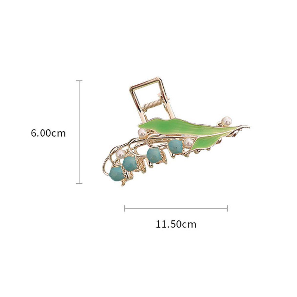 Kẹp Tóc Móng Vuốt Hình Cá Mập Đính Hoa Màu Ngà Thanh Lịch Cho Nữ