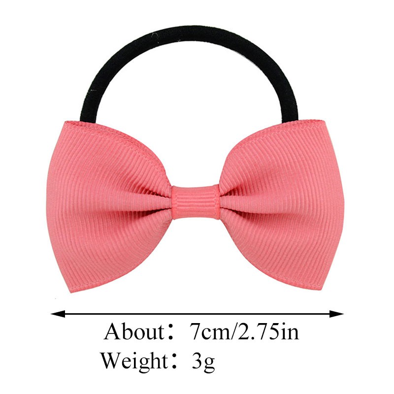 Dây thun buộc tóc phối nơ bướm bằng vải màu trơn dành cho bé gái