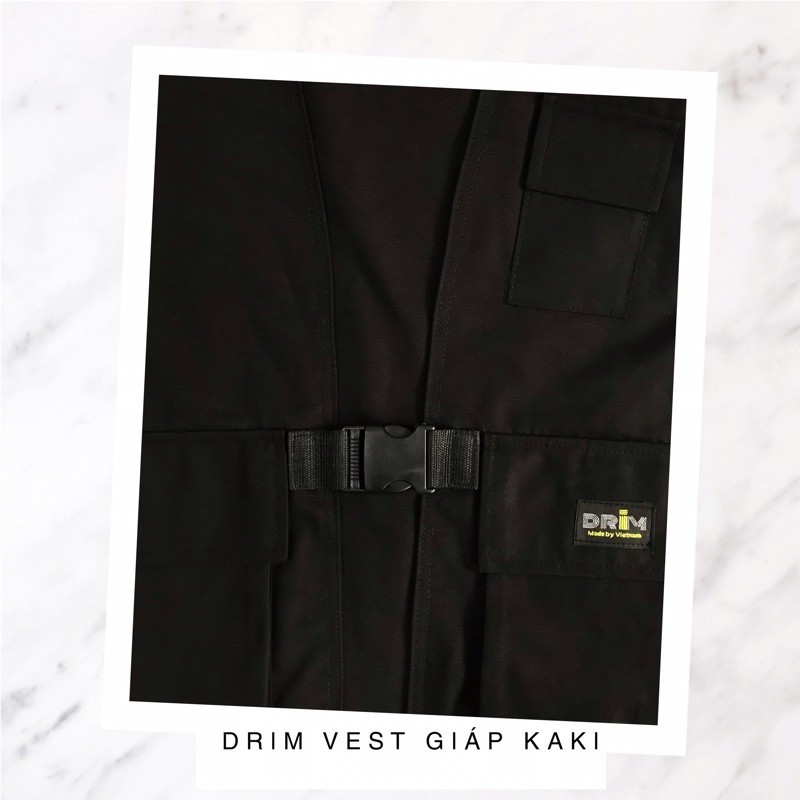 áo nam giảm Áo Gile Vest unisex DrimVEST-Giáp Đen Kaki (Bảo hành 1 đổi 1)(Design and handmade by Drimwe)