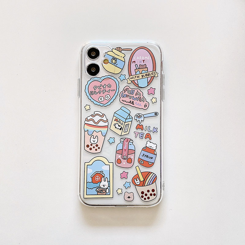 Ốp iphone Vỏ điện thoại silicon Cartoon bear and rabbit Silicone Phone Case For iPhone 11 Pro Max X Xr Xs Max 7 8 Plus Se 2020 12 pro max 12 mini