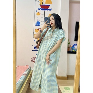 Đầm sơmi suông caro