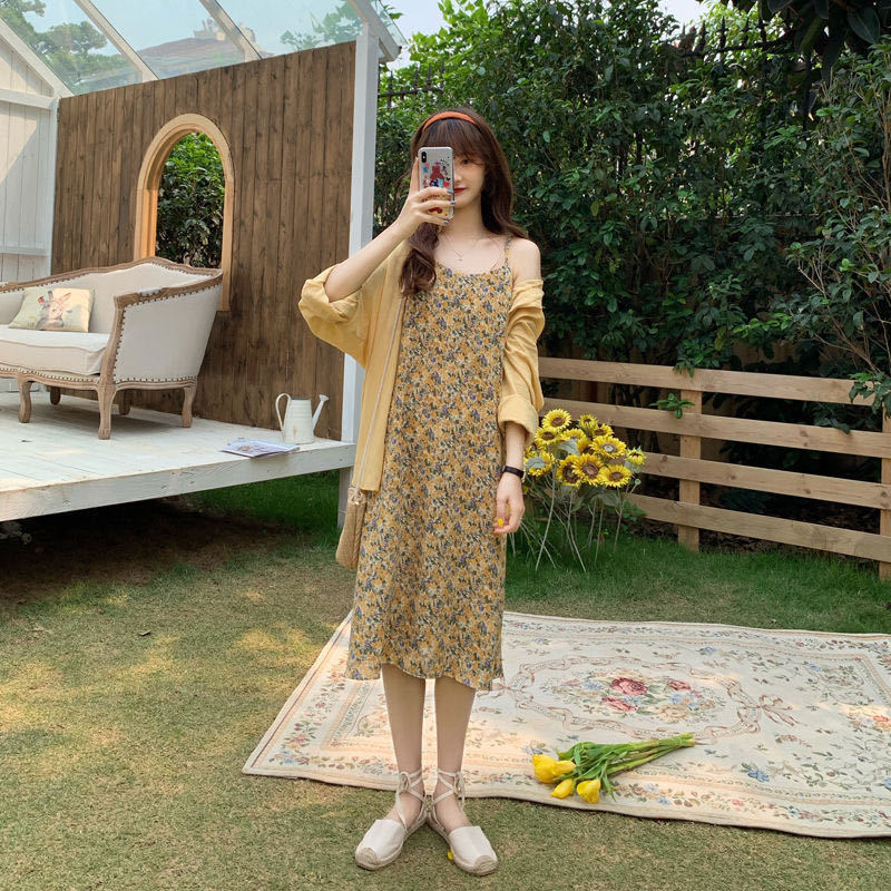 Đầm Hoa Phong Cách Hàn Quốc Xinh Xắn Cho Nữ