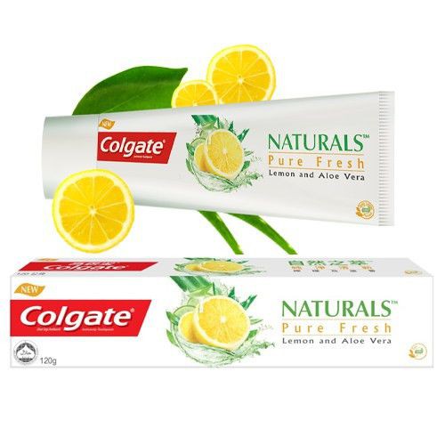 Kem đánh răng Colgate thiên nhiên thơm mát thuần khiết từ Chanh & Nha Đam