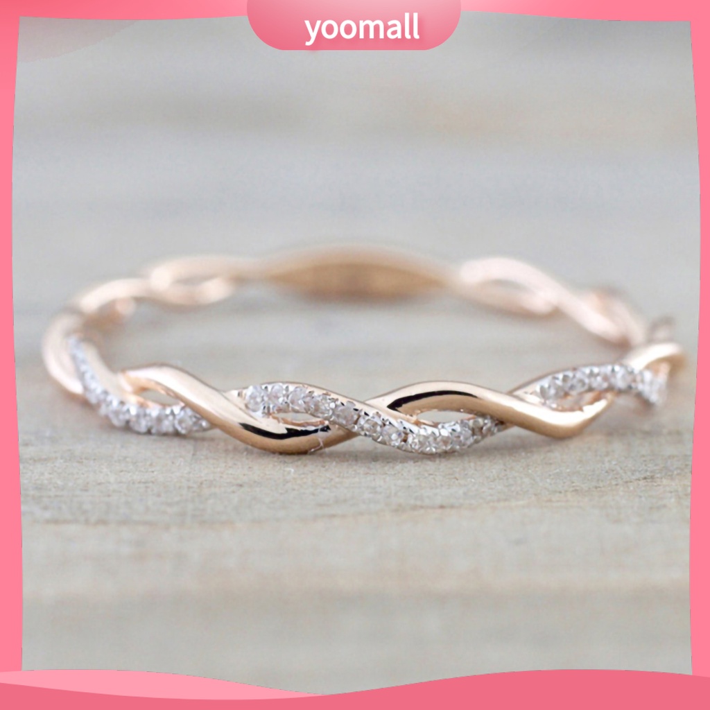 Nhẫn đeo tay kim loại đính đá thời trang cho nữ