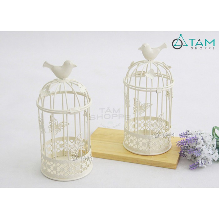 Chân nến lồng chim để bàn cao 22cm