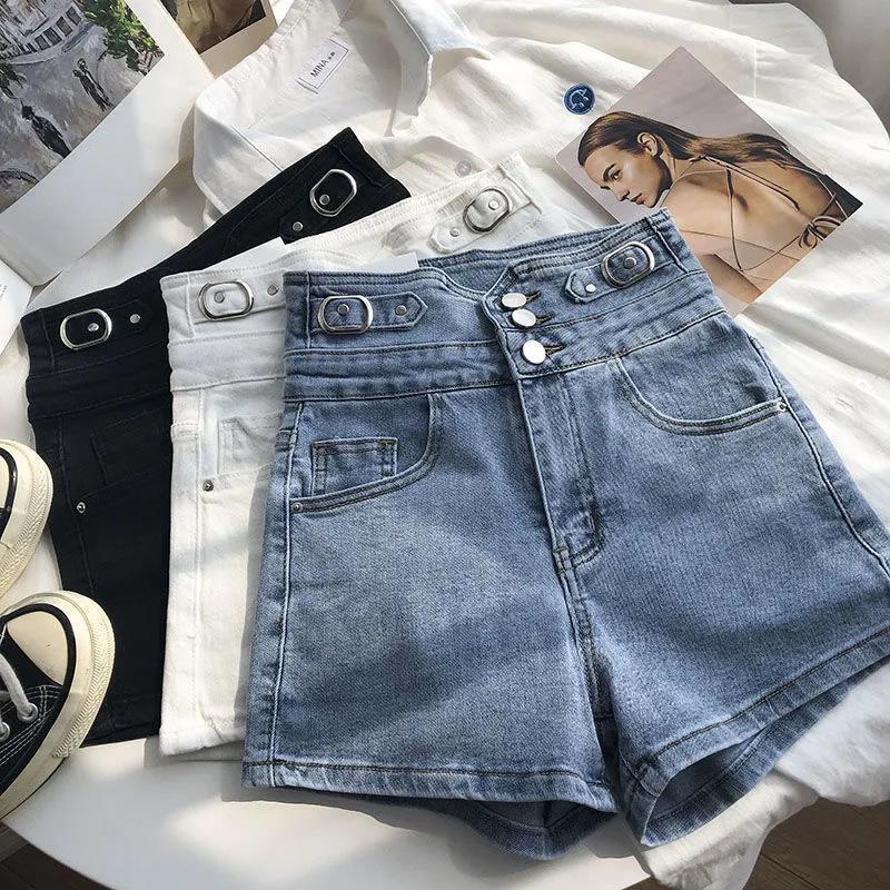 Quần Short Denim Lưng Cao Ống Rộng Thời Trang Cá Tính Cho Nữ  tao bao