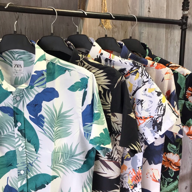 Sơ mi hoa Z.ara nam đẹp, form vừa người slim fit