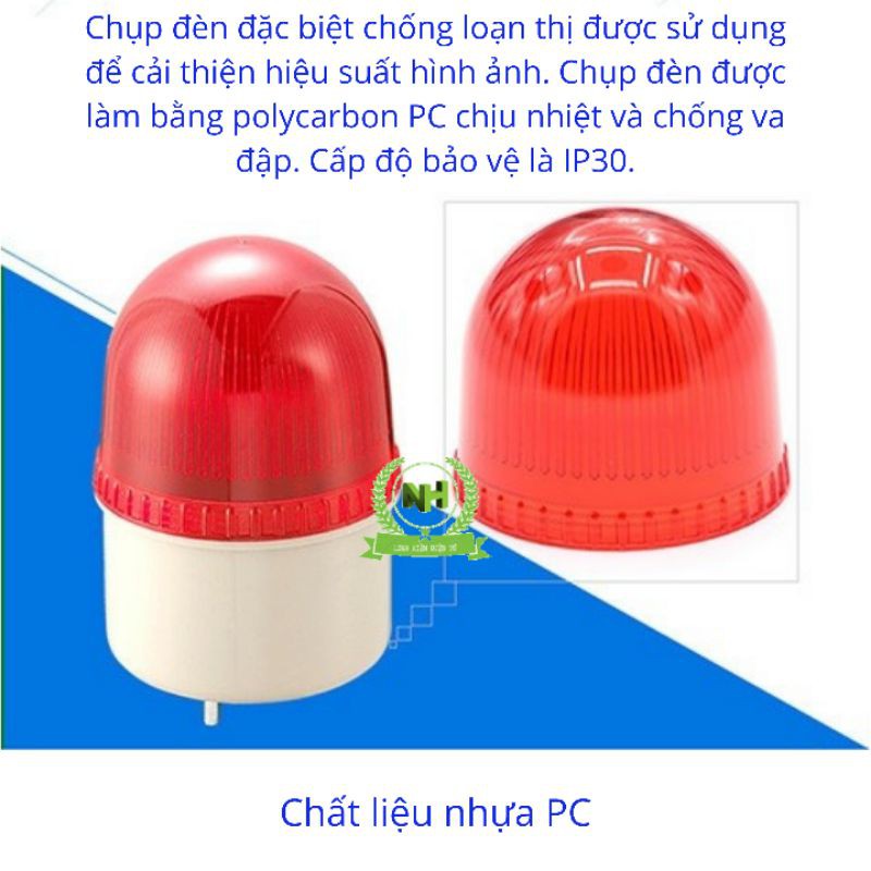 ĐÈN XOAY CẢNH BÁO (LED) CÓ CÒI VÀ KHÔNG CÒI TB- 72D/DJ 24V-220V