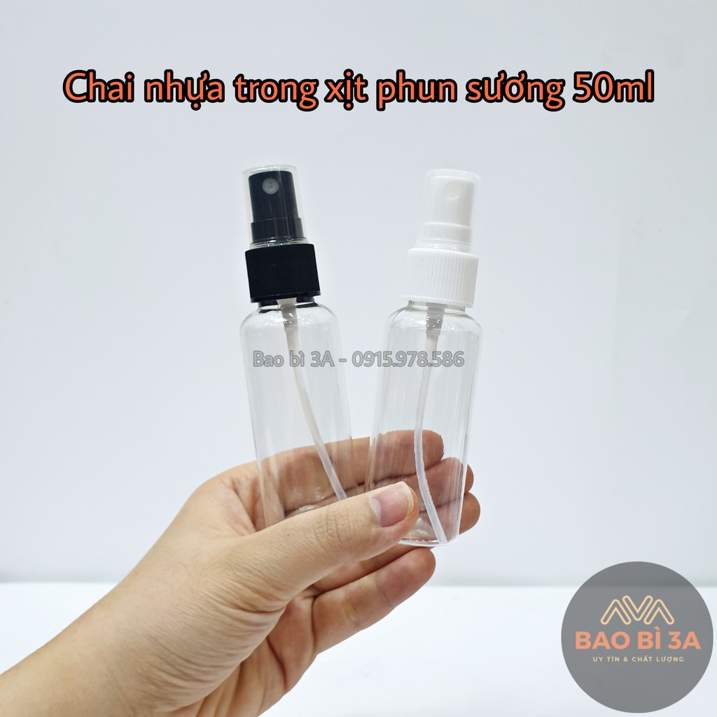 Chai xịt phun sương nhựa trong 50ml