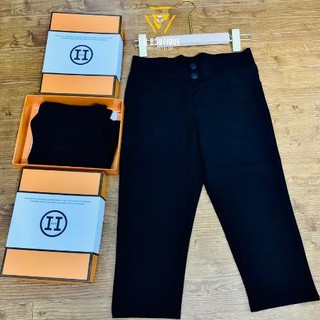 QUẦN LEGGING LỬNG - NGỐ CẠP CAO 2 KHUY KHÓA GIỮ HỘP H [ SIÊU HÓT 💖 ◦