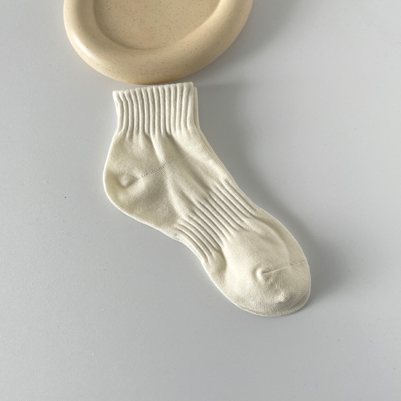Vớ cotton Màu Trắng Đen Đơn Giản Phong Cách Hàn Quốc Cho Cặp Đôi