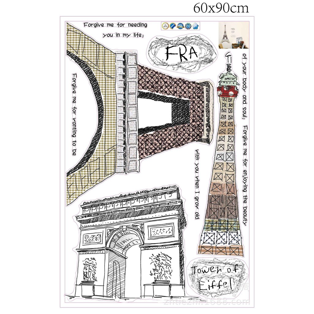 Decal dán tường Kỳ quan Paris - DKN012