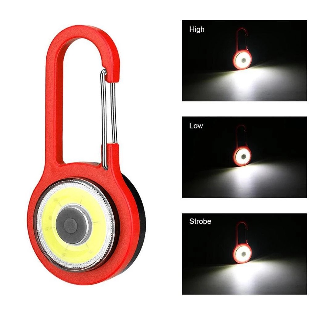 Đèn Pin LED COB Mini Có Móc Treo/ Móc Chìa Khóa Tiện Dụng Cho Ba Lô