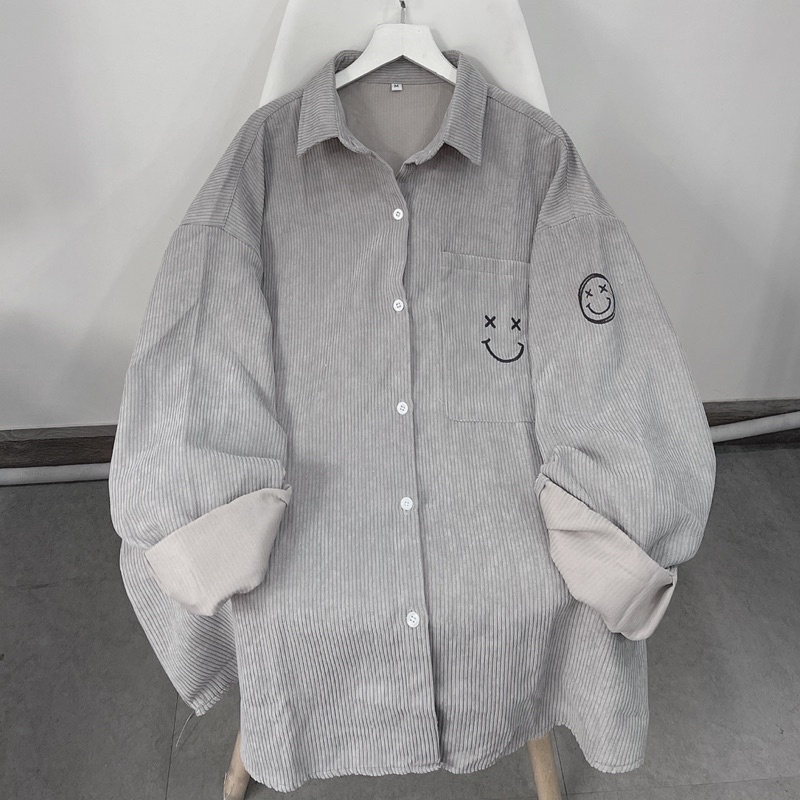 [Mã SKAMFSW175 giảm 10K đơn 50K] áo Sơ mi icon v2 nhung gân nhiều màu unisex ảnh thật SSStore ( nam nữ mặc đều được) | BigBuy360 - bigbuy360.vn