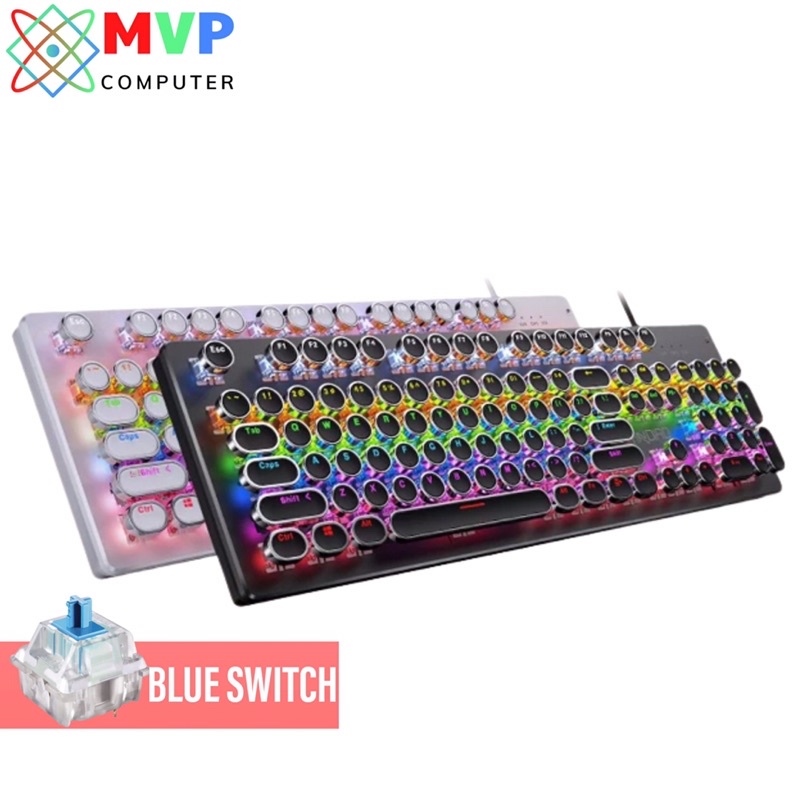 Bàn Phím Cơ Gaming YINDIAO ZK4 PRO LED RGB Xuyên Chữ 10 Chế Độ Dùng Cho Máy Tính Laptop Có 2 Màu Đen Và Trắng
