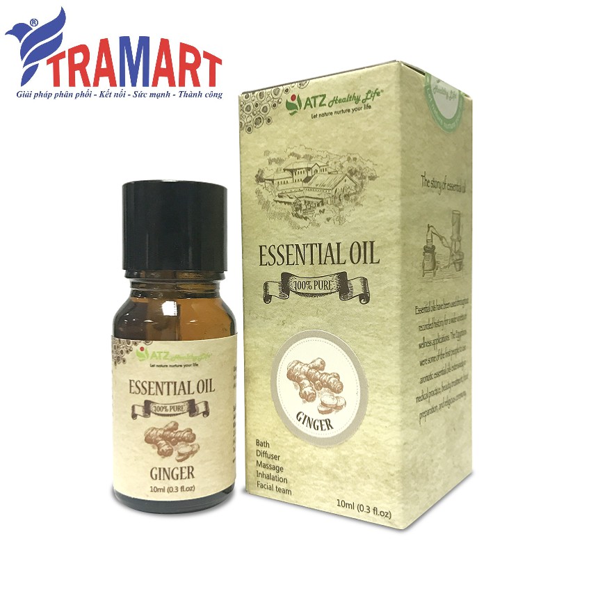 Lọ tinh dầu 10ml ATZ1353 Ginger (Gừng) (100% thiên nhiên, Xuất xứ Ấn Độ)
