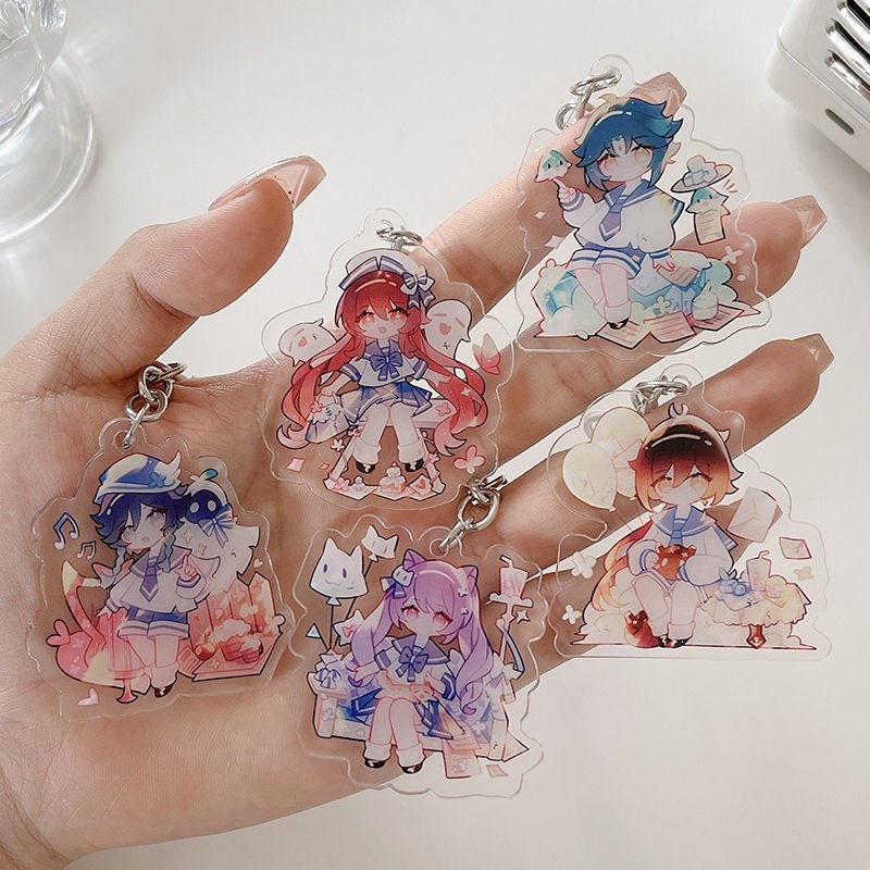 Móc Khóa Acrylic Hình Thủy Thủ Mặt Trăng Diluc Ragnvindr Kaedehara Kazuha Xiao Zhongli