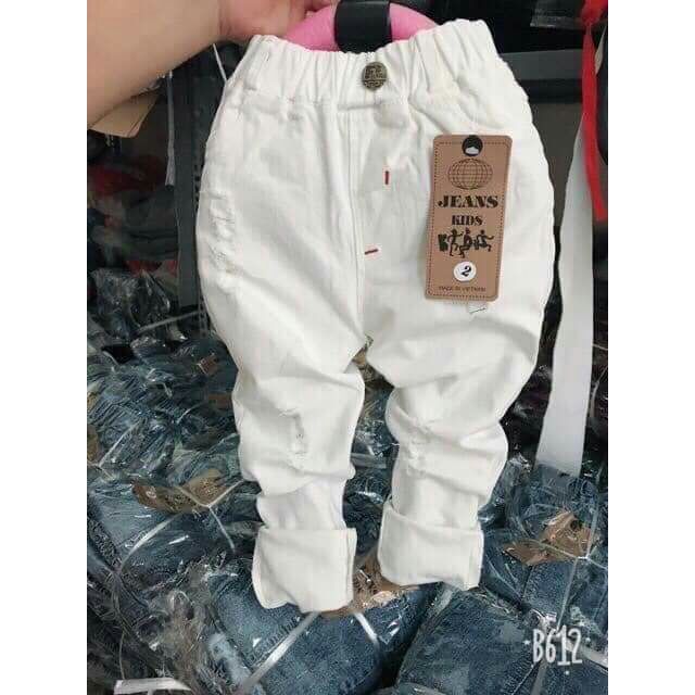 Quần jean trắng cho bé