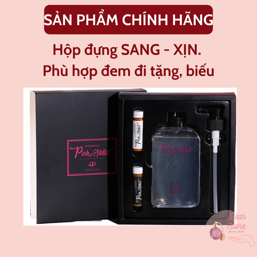 Sữa tắm dưỡng thể Pink Addict dưỡng da trắng sáng mềm mịn 400ml