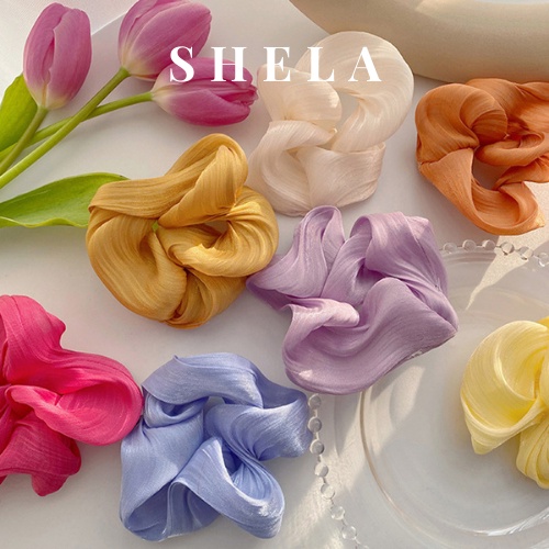 Dây buộc tóc vải scrunchies phong cách Hàn Quốc nhiều màu dành cho nữ D1 Shela.accessories