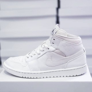 Giày thể thao Air Jordan 1 mid full trắng real 2hand