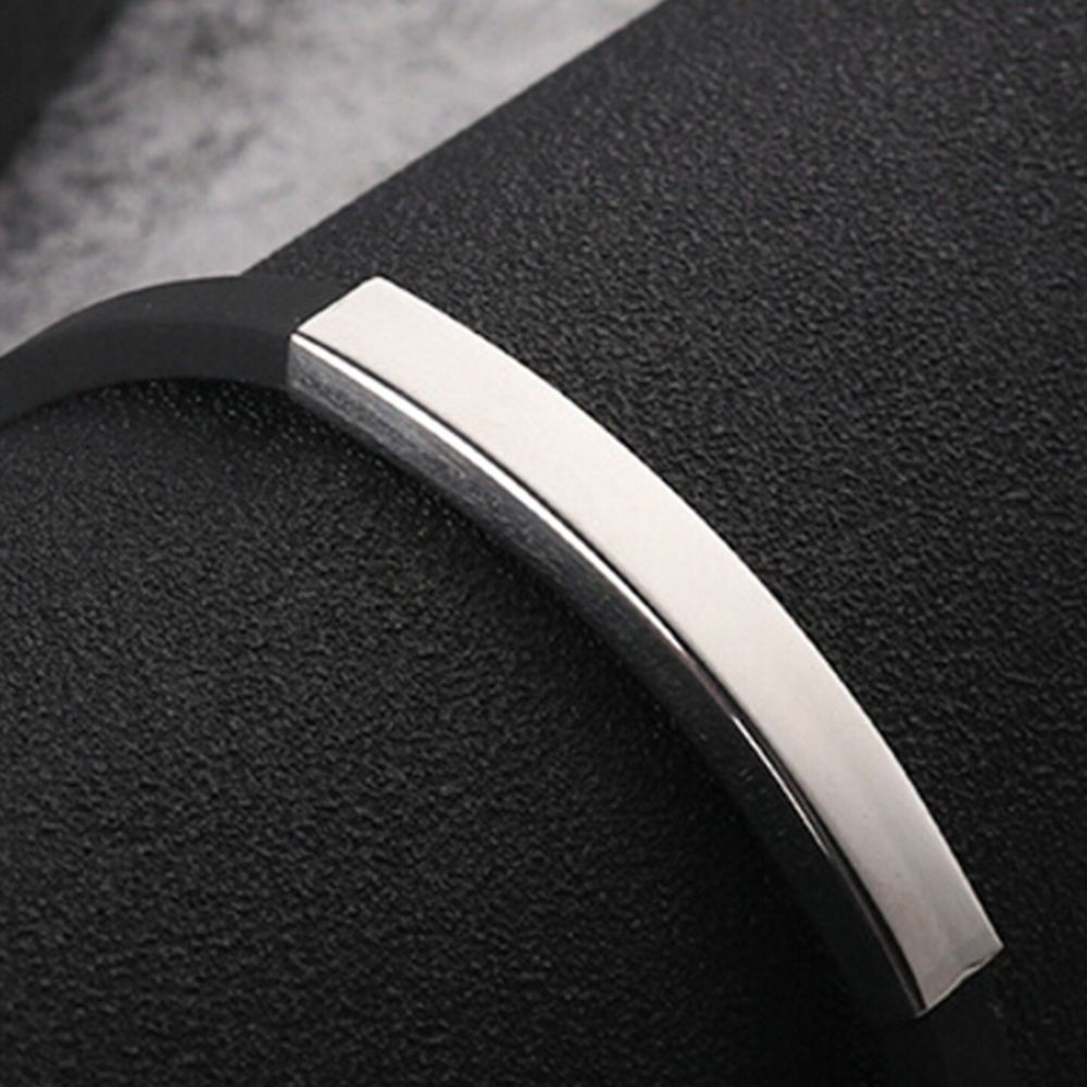 Vòng Tay Silicone Phối Kim Loại Phong Cách Thể Thao