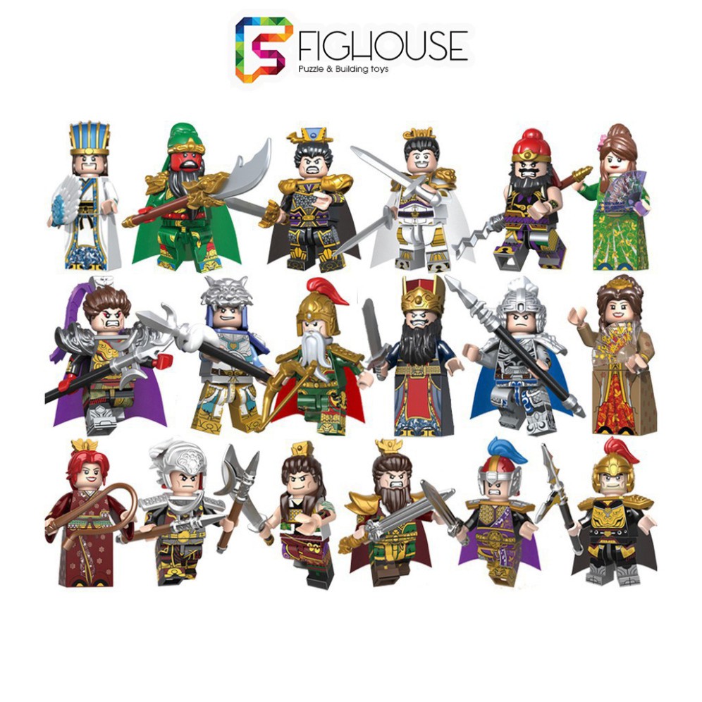 [G04] Xếp Hình Minifigures Quan Vũ, Khổng Minh, Lữ Bố, Triệu Vân - Đồ Chơi Lắp Ráp Tam Quốc 2030A 2030B 2030C S020