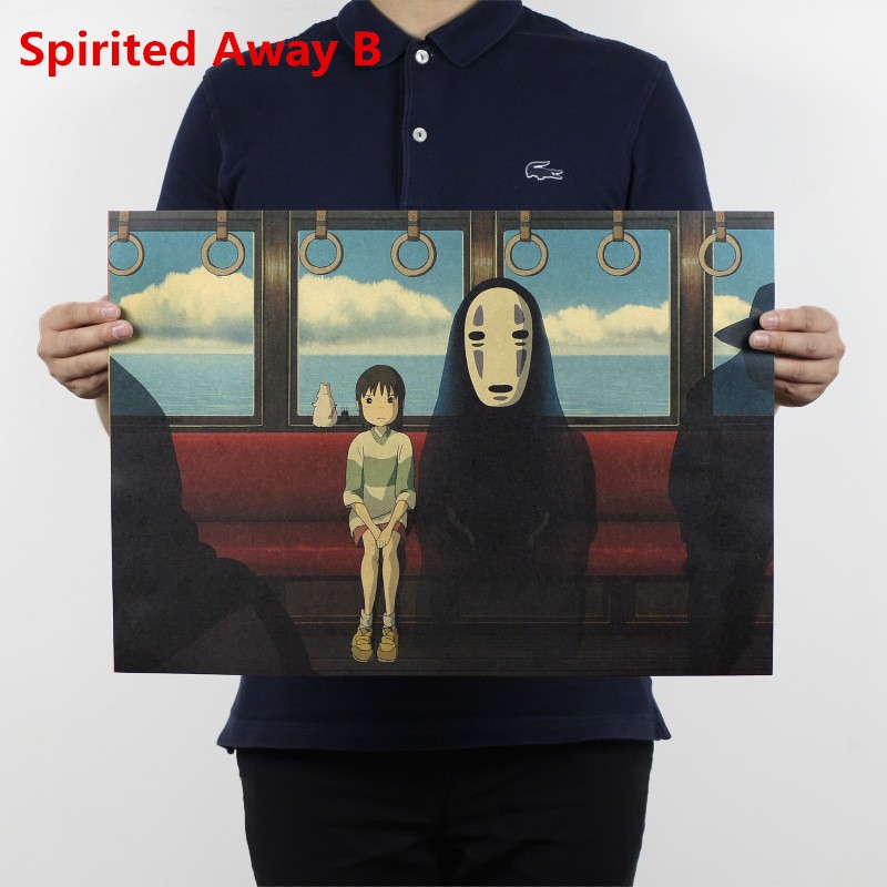 Poster dán tường hình anime Ghibli Nhật Bản tùy chọn