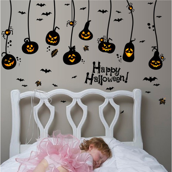 Decal trang trí tường - Rèm dây lễ hội Halloween