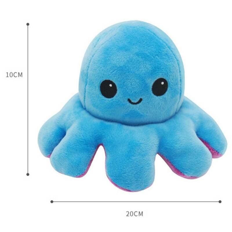 Thú Nhồi gấu Bông nhồi Hình bạch Tuộc cảm xúc băng dính Hai Mặt Có Thể Đổi Mặt Vui Nhộn