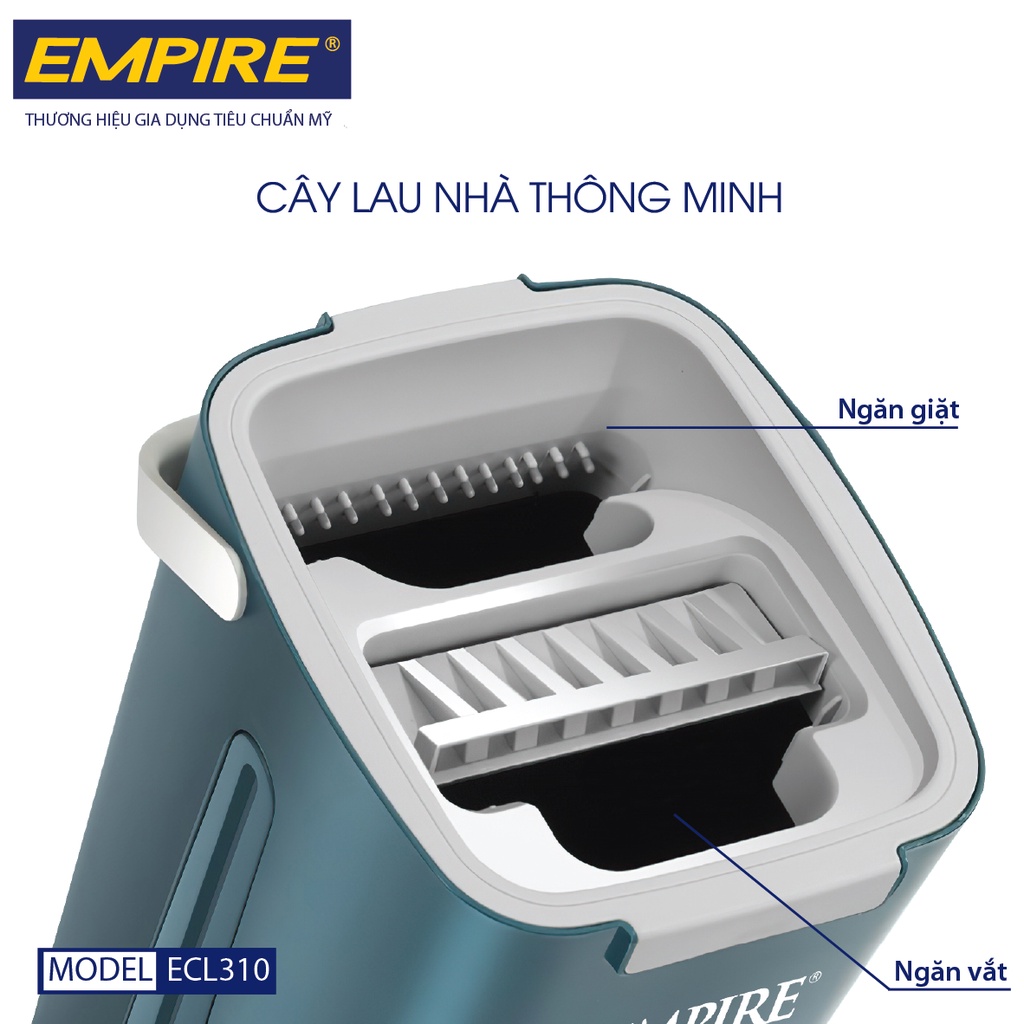 Cây lau nhà tiết kiệm nước thông minh, tự vắt xoay 360 độ EMPIRE 310