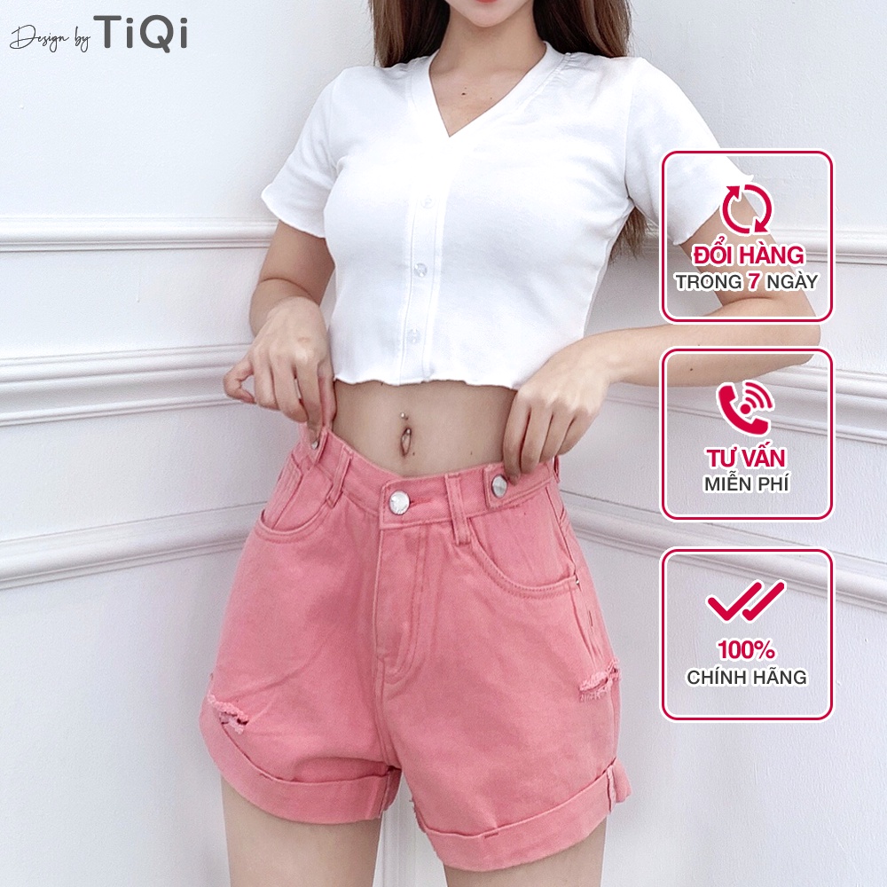 Quần short kaki nữ niều màu lưng cao S1-464 TiQi Jeans | BigBuy360 - bigbuy360.vn