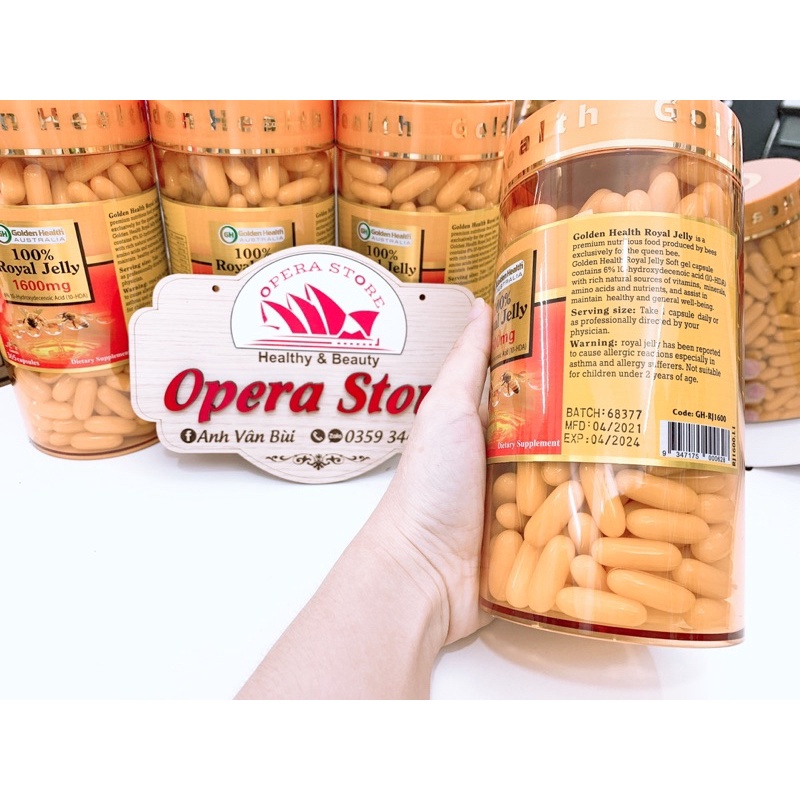 GOLDEN HEALTH Viên Sữa Ong Chúa - Royal Jelly 1600mg Hộp 365 Viên