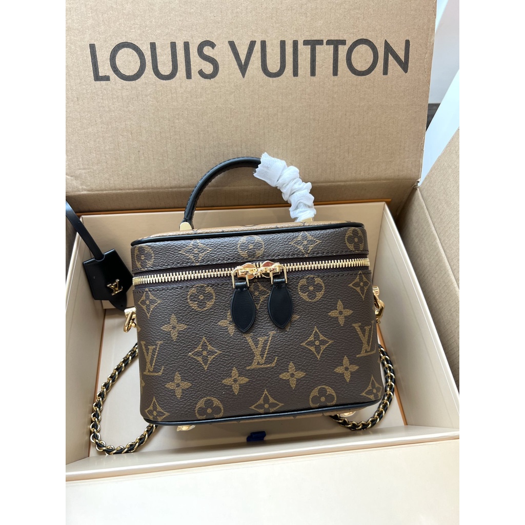 Túi xách L.V Vanity SP dáng cốp Full box nam châm, dustabg size 20/Túi cầm tay L.V Vanity SP Full box 2 lớp size 20