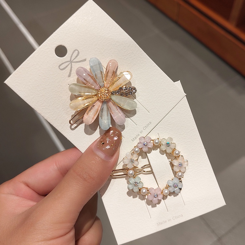 ✨✨Kẹp tóc đính pha lê kiểu hình học phong cách Hàn Quốc cho nữ