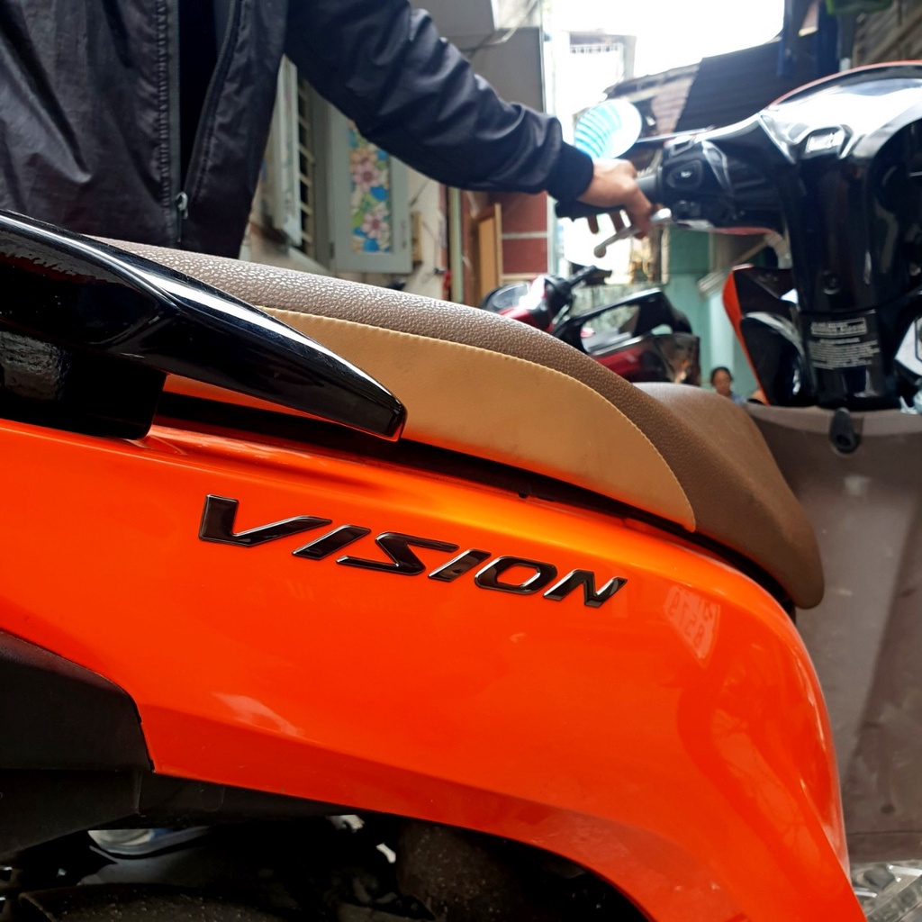 TEM VISION 2021 CHỮ NỔI 3D MÀU ĐEN KHÓI HÀNG CAO CẤP SIÊU NÉT GIÁ 1 CẶP