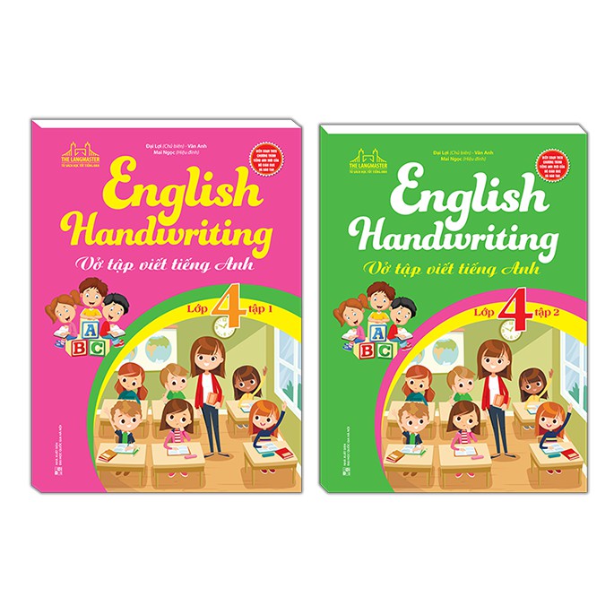 Sách - Combo English Handwriting - Vở tập viết tiếng anh lớp 4 (2 cuốn) Tặng Bookmark