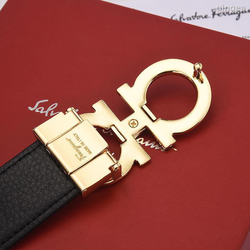 Salvatore Ferragamo Thắt lưng da mặt hình trái tim bằng đồng nguyên chất cho nam và nữ