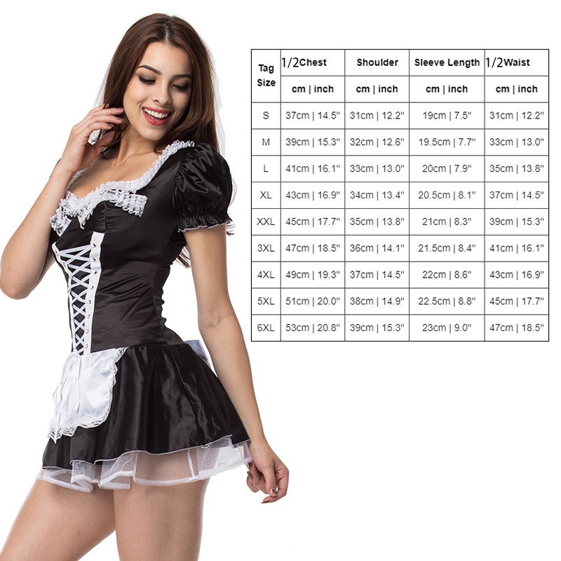 Maid's outfit Halloween Cosplay Black Sexy French Maid Adult Uniform Fancy Dress Costume Dresses
