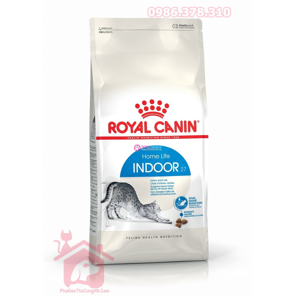 Royal canin Indoor 27 túi 400g - Dành cho mèo ít vận động, giảm béo cho mèo