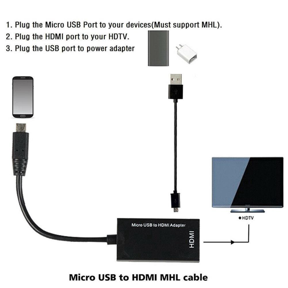 Cáp Chuyển Đổi Mhl Micro Usb Sang Hdmi 1080 P Hd Tv Adapter Q1C0