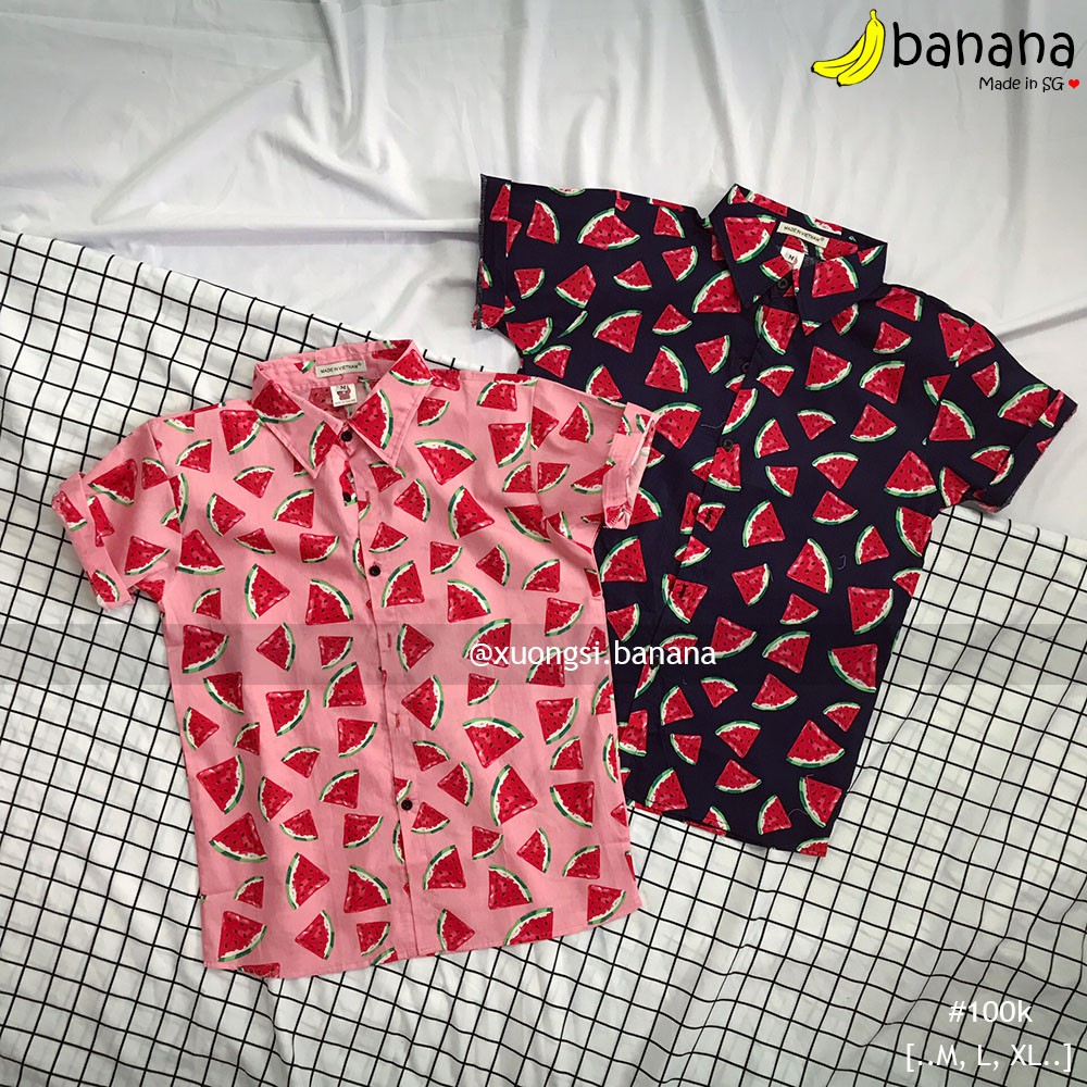 [Banana]- Áo sơ mi trái cây dưa miếng (M, L, XL)