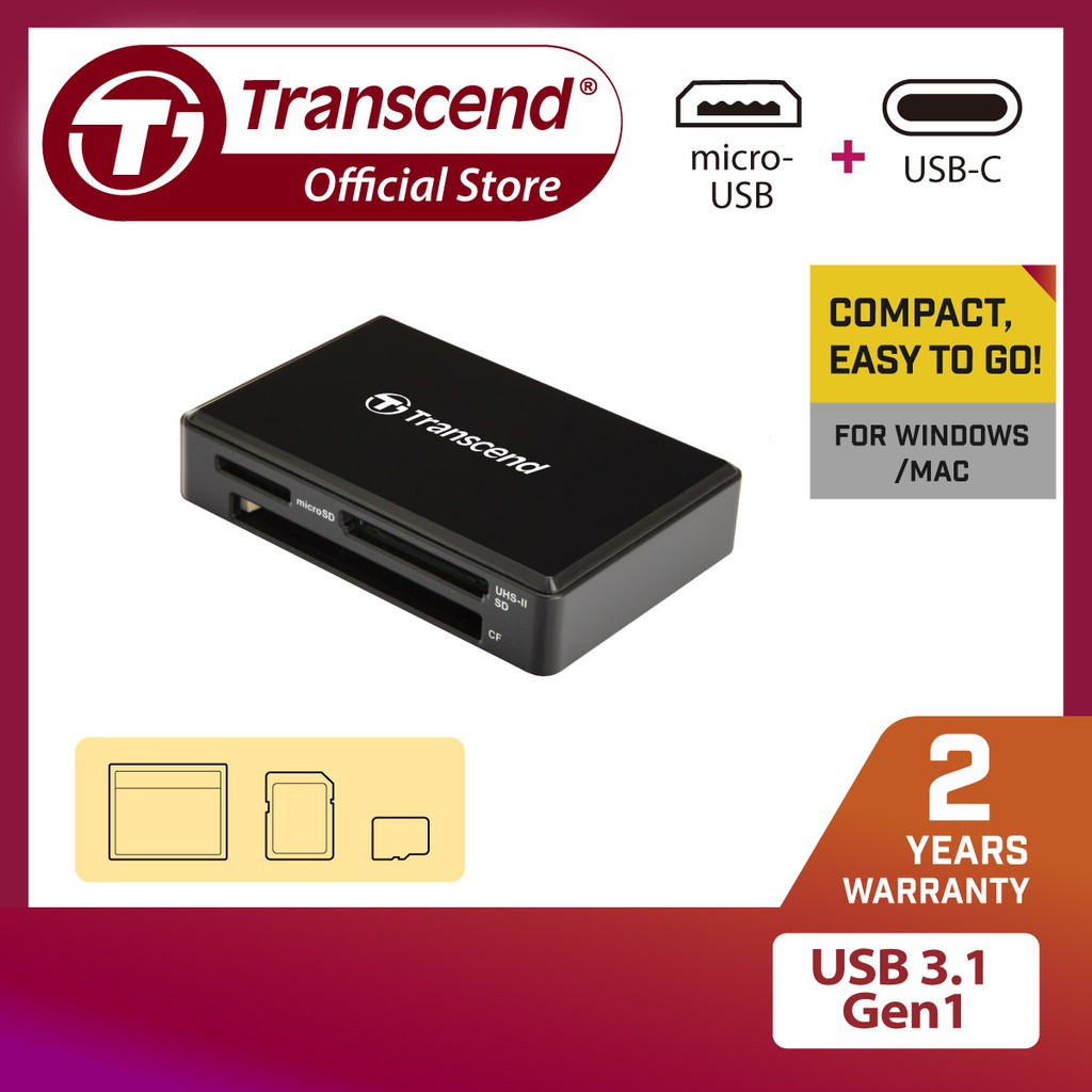 Đầu Đọc Thẻ Nhớ Transcend Multi-Card Reader RDF8K USB 3.1